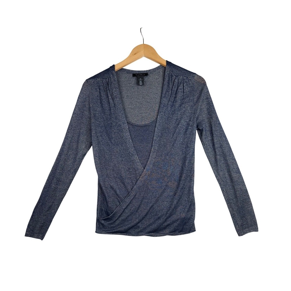 White House Black Market Draped Sweater size XS Blue